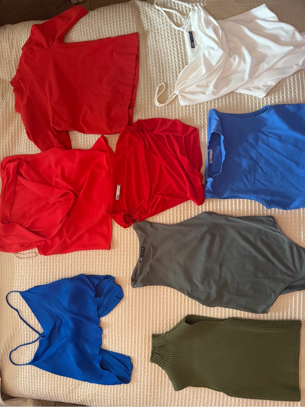Zara Mixed Color Women Tops Blouses - Red, Blue, White, Olive